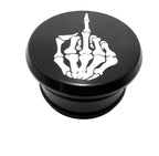 Machined Aluminum Press Fit Flat Tube Caps- 1-3/4" Middle Finger or Horns