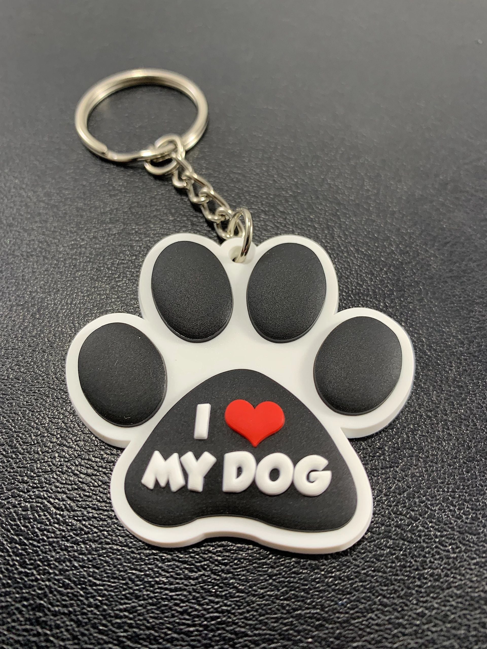 I Love My Dog Keychain Key Chain Zipper Pull