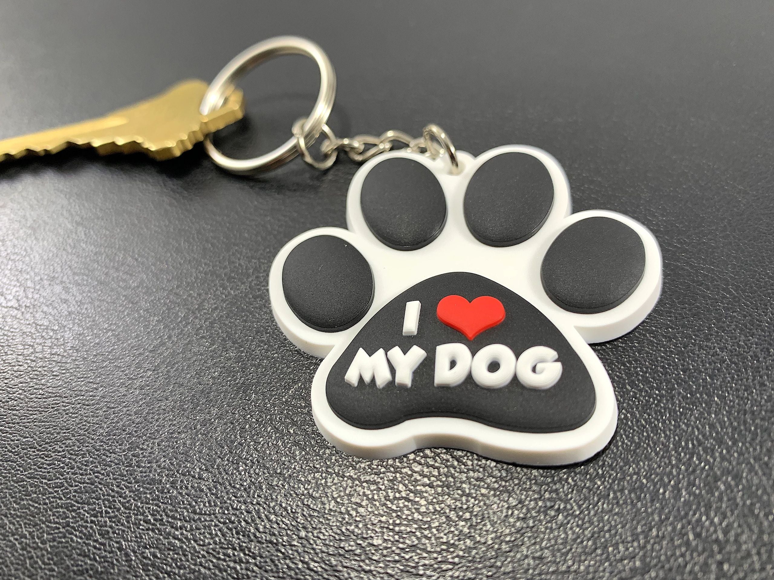 I Love My Dog Keychain Key Chain Zipper Pull