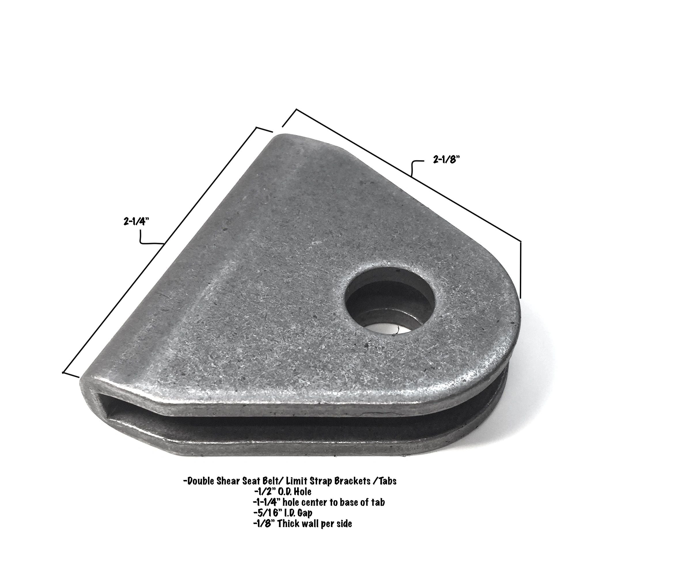 Double Shear Seat Belt Bracket Tabs / Limit Strap Tabs