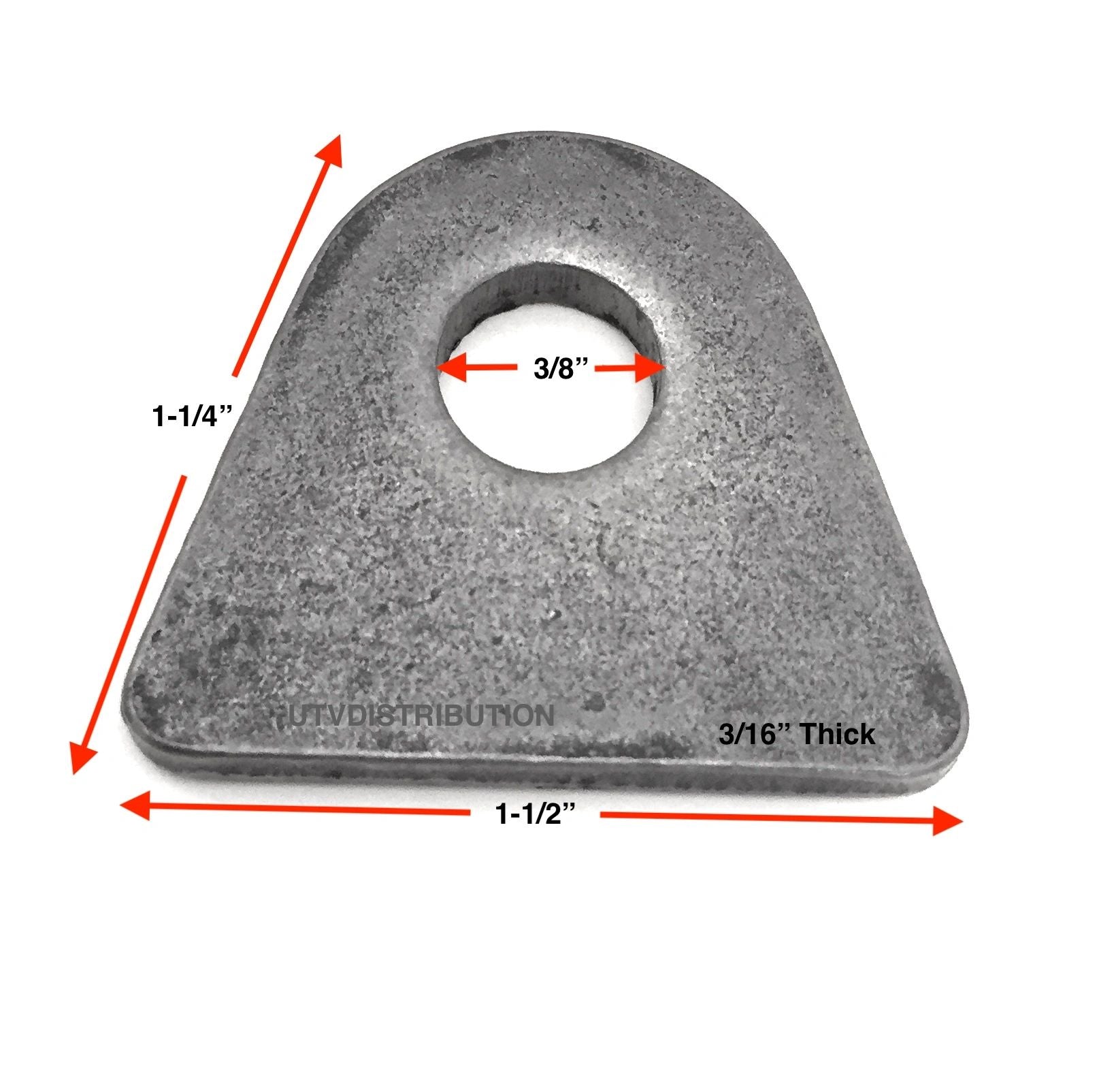 TABS / WELD TAB WITH HD 3/8" Hole -3/16" Thick