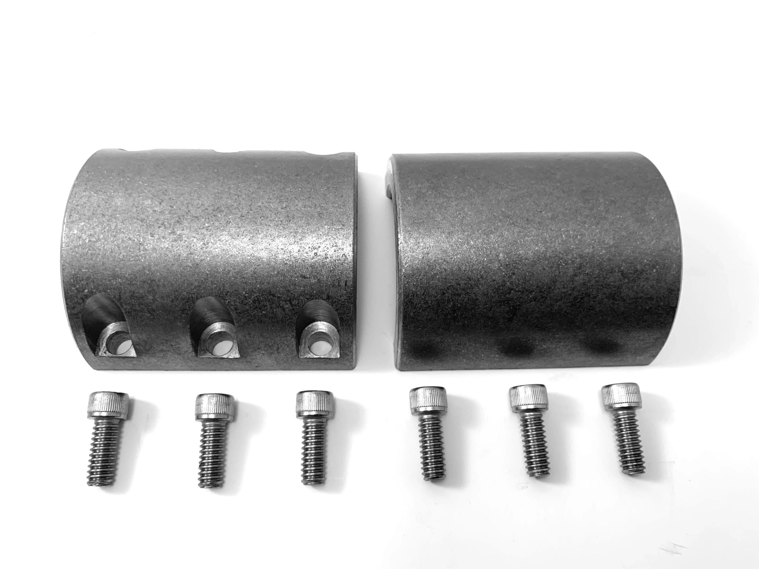 Steel bolt on tube clamps 1.500" 1-1/2 inch universal roll cage mounts-Long 6 Bolt