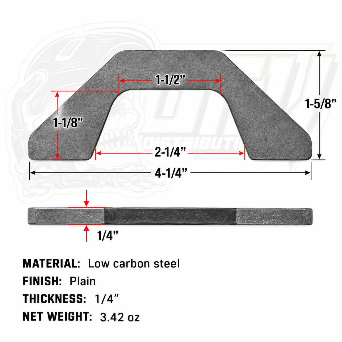 HEAVY DUTY TABS / WELD TAB TIE DOWN TIE STRAP SPARE TIRE MOUNTING TAB 1/4" THICK