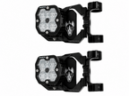 Chupacabra Offroad Cuero Race UTV Mirrors (set of 2) With Baja Designs Squadron Sport Lights