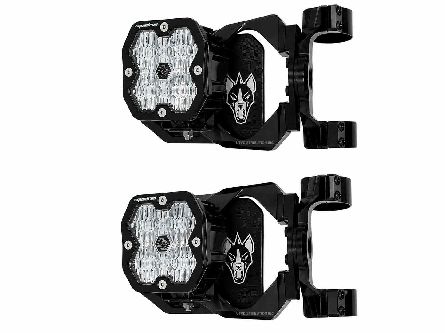 Chupacabra Offroad Cuero Race UTV Mirrors (set of 2) With Baja Designs Squadron Sport Lights