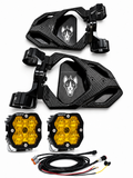 Chupacabra Offroad Carbon Fiber Race UTV Mirrors (set of 2) With Baja Designs Squadron Sport Lights