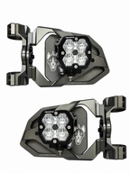 Chupacabra Offroad Titanium Gray Race UTV Mirrors (set of 2) With Baja Designs Squadron Sport Lights