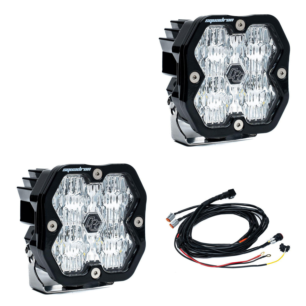 Chupacabra Offroad Cuero Race UTV Mirrors (set of 2) With Baja Designs Squadron Sport Lights