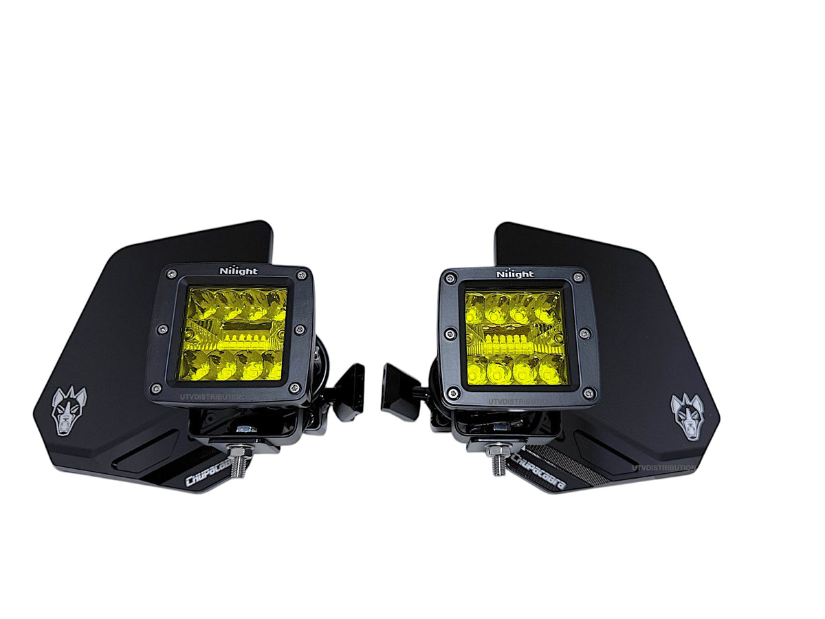 Chupacabra Offroad Cuero UTE UTV Polaris Xpedition Door Mounted Mirrors With Lights (set of 2)