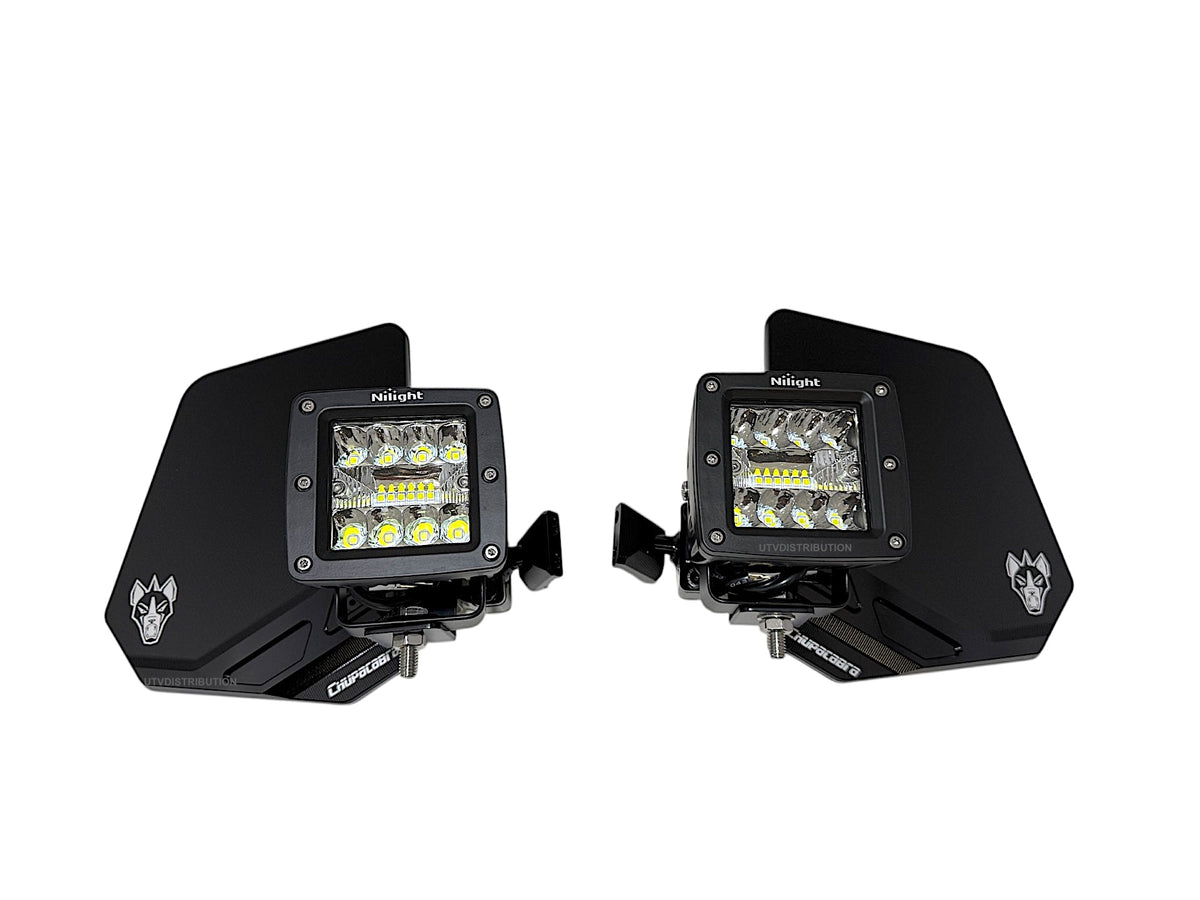 Chupacabra Offroad Cuero UTE UTV Polaris Xpedition Door Mounted Mirrors With Lights (set of 2)