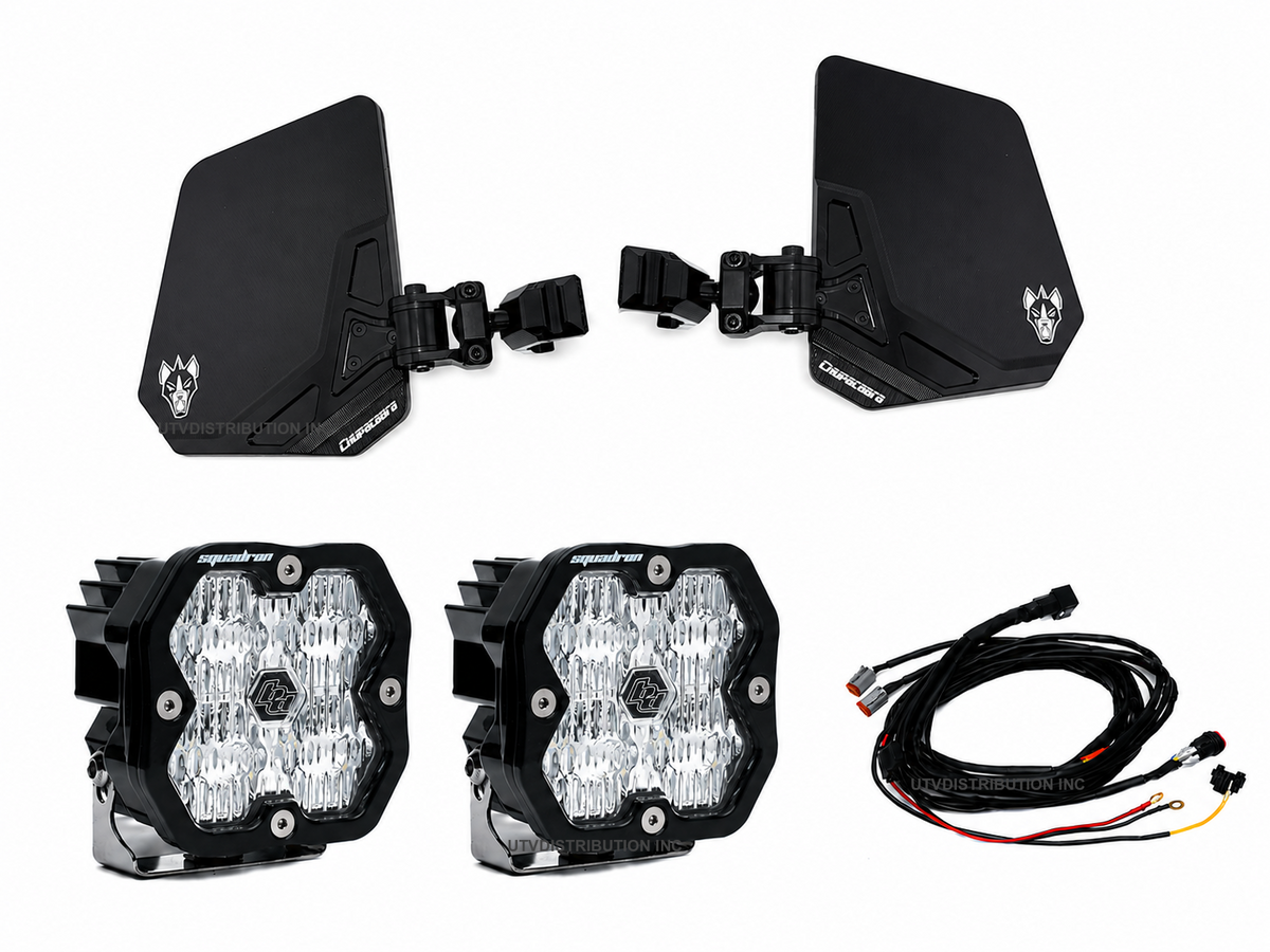 Chupacabra Offroad Cuero UTE UTV Polaris Xpedition Door Mounted Mirrors With Lights (set of 2)