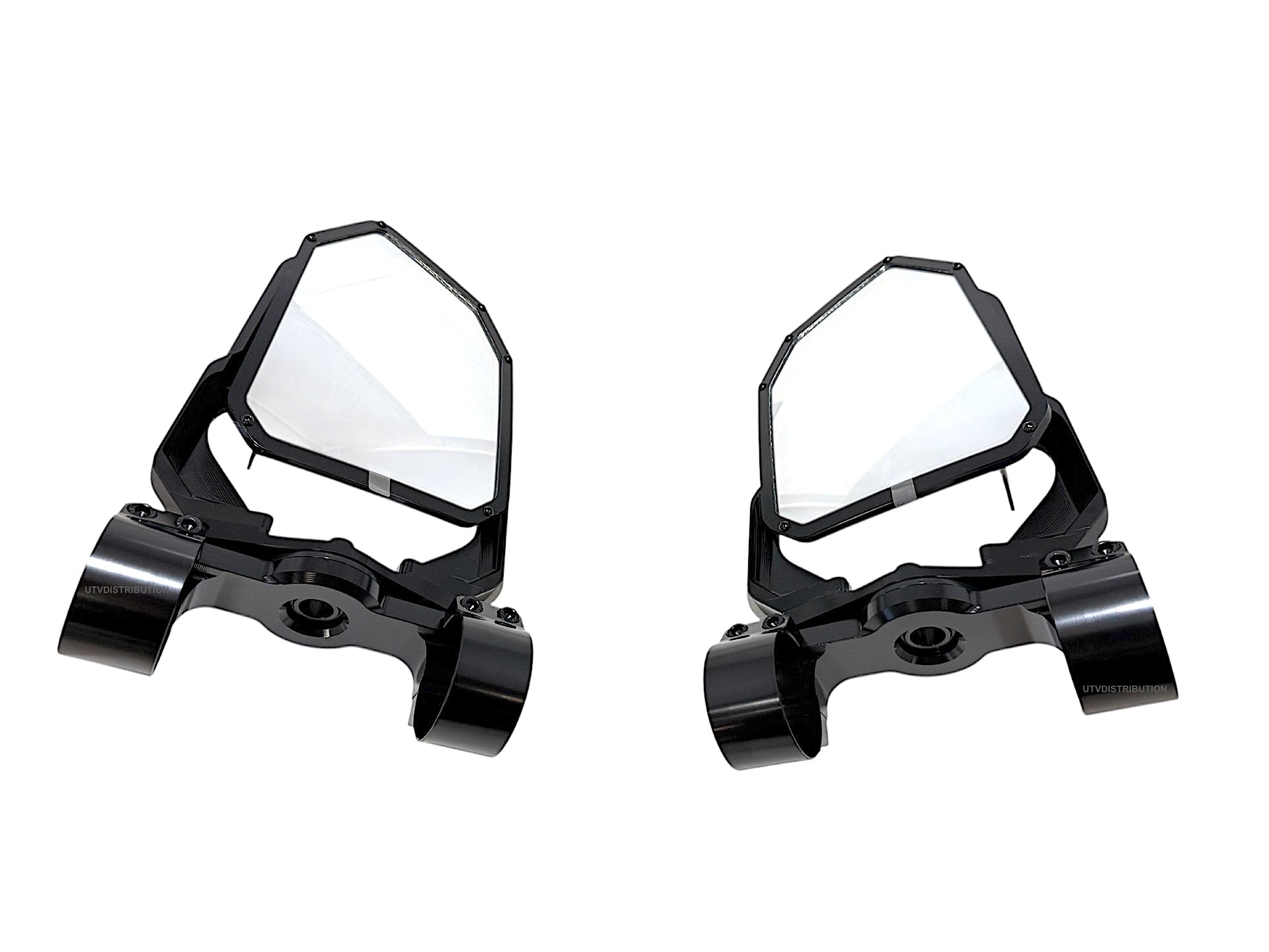 Chupacabra Offroad Cuero Race UTV Mirrors (set of 2) With Baja Designs Squadron Sport Lights
