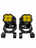 Chupacabra Offroad Cuero Race UTV Mirrors (set of 2) With Baja Designs Squadron Sport Lights