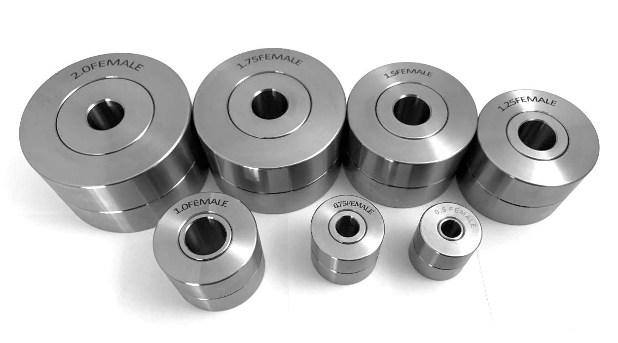 Dimple Dies Set 7 PC HD 1/2" 3/4" 1" 1 1/4" 1 1/2" 1 3/4" 2" Bolt or Press Use