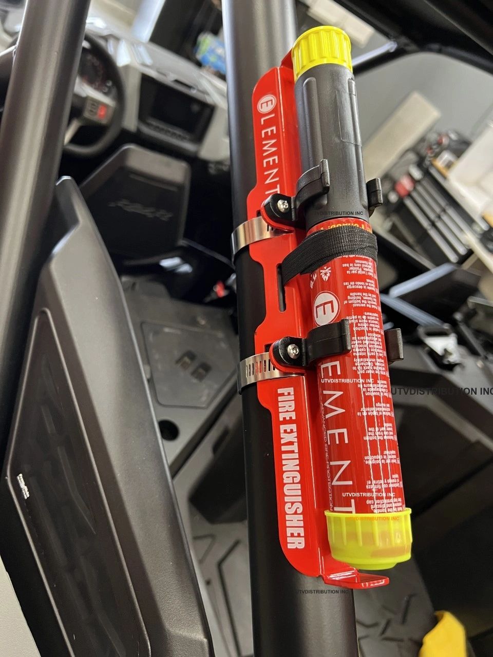 Element E50 Fire Extinguisher With Powder Coated Steel Rollcage Bar Mount Kit