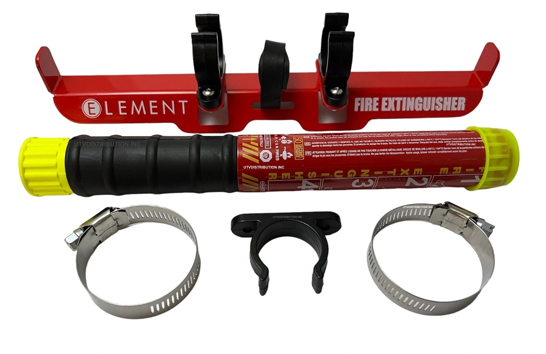 Element E100 Fire Extinguisher With Powder Coated Steel Rollcage Bar Mount Kit