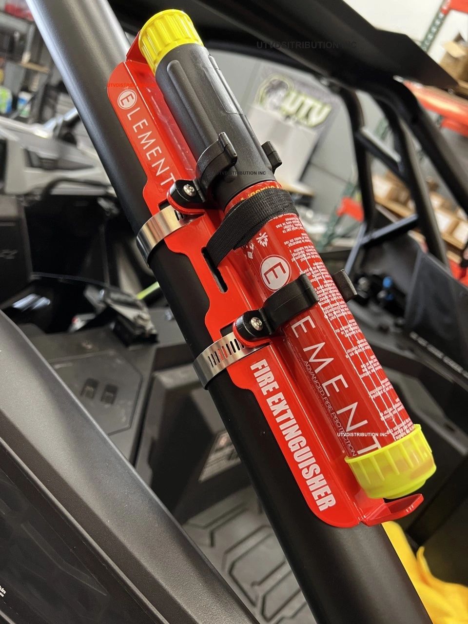 Element E100 Fire Extinguisher With Powder Coated Steel Rollcage Bar Mount Kit