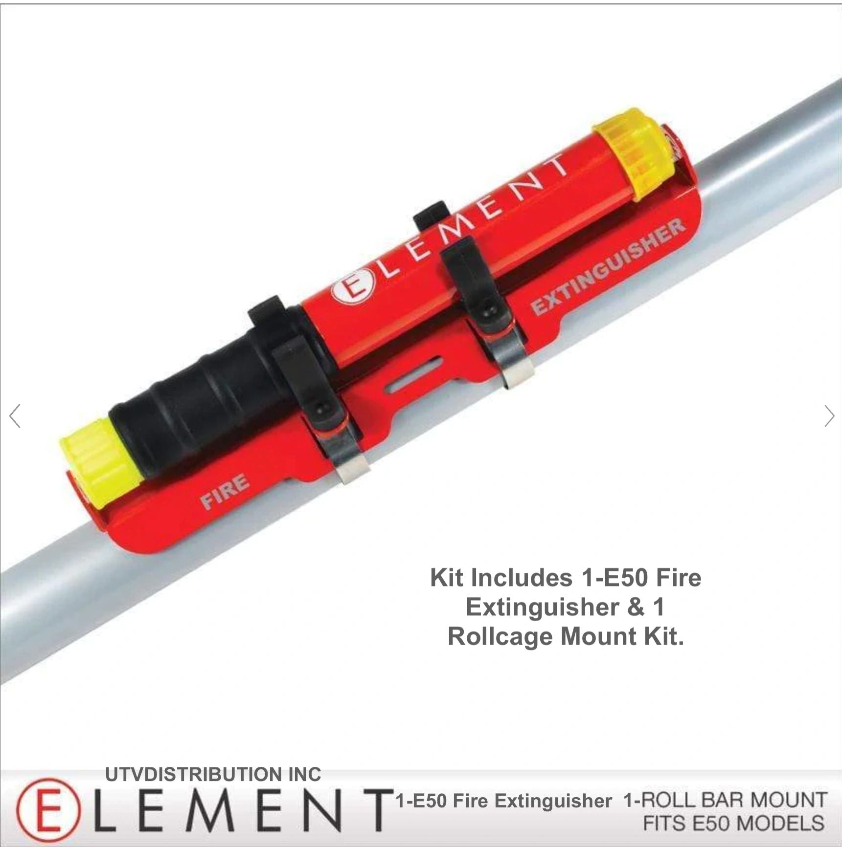 Element E50 Fire Extinguisher With Powder Coated Steel Rollcage Bar Mount Kit