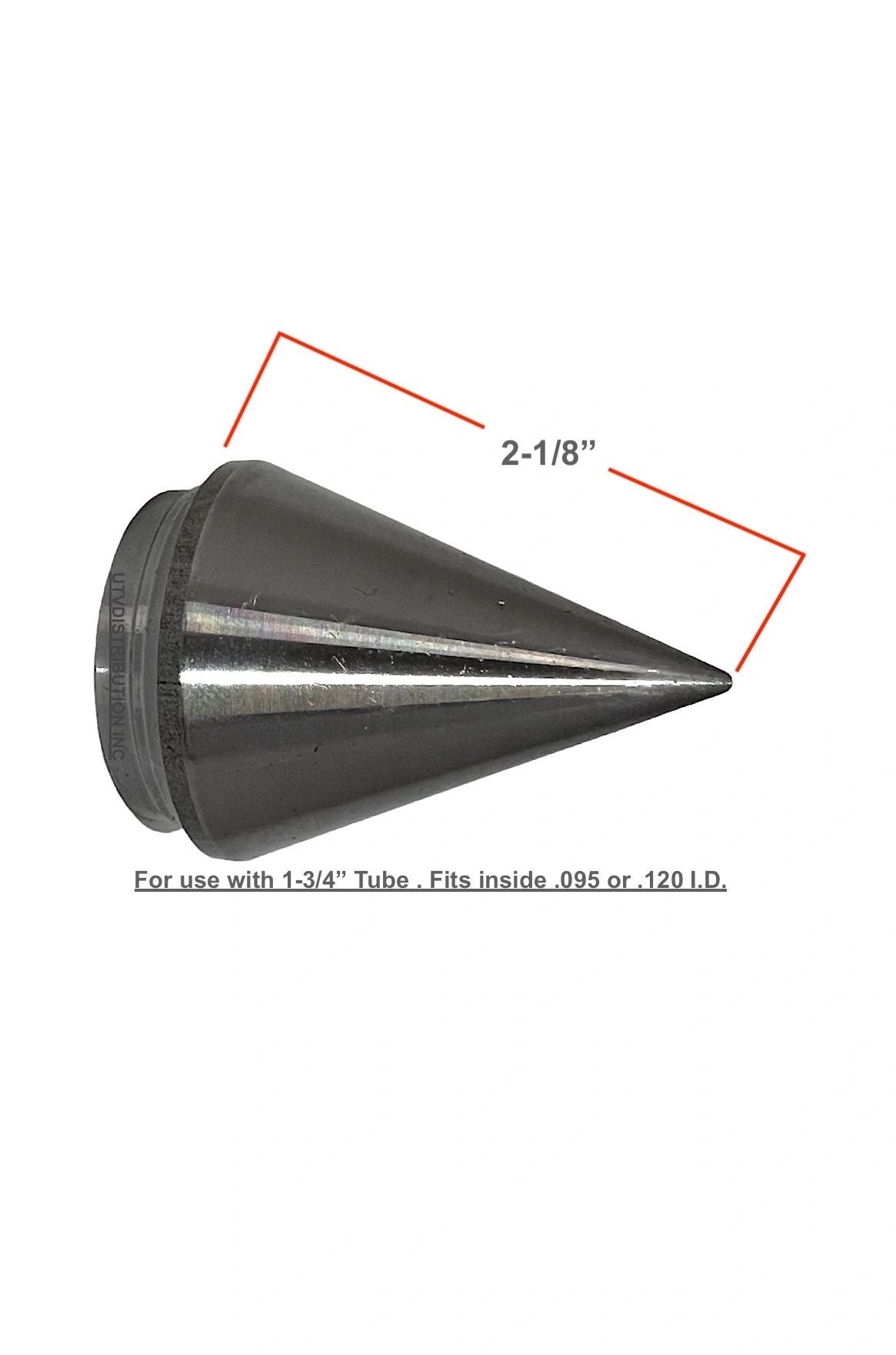 Medium Machined Solid Steel Tube Caps-Weld Caps -Spiked Style 1-3/4"