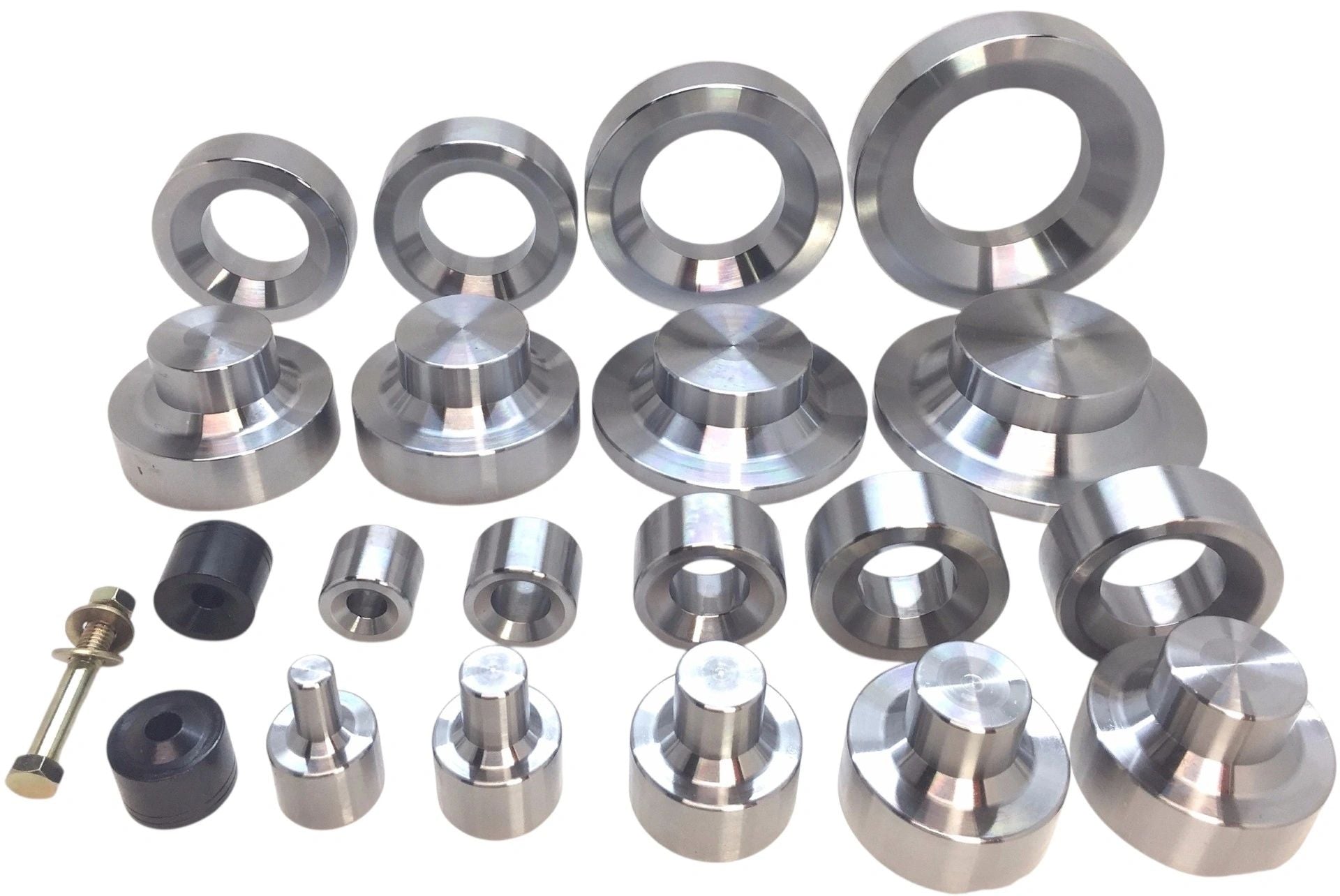 10 Piece Dimple Die Set 1/2" 3/4" 1" 1 1/4" 1 1/2" 1 3/4" 2" 2 1/2" 3" Dzus Die